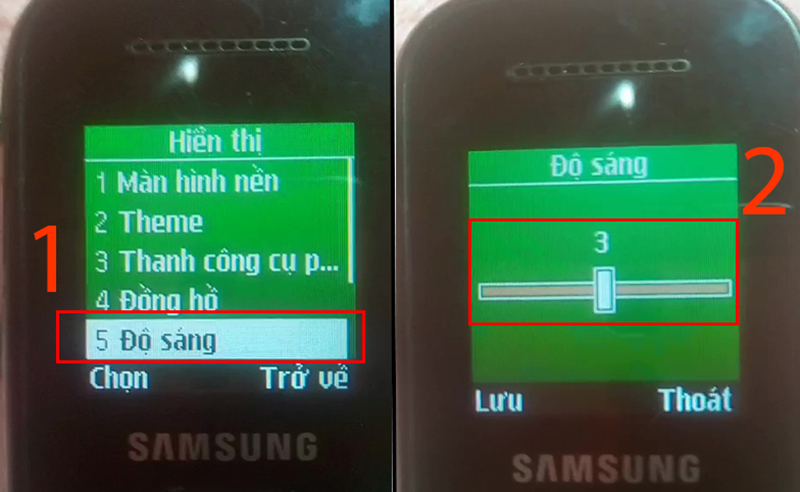 Chọn Độ s&aacute;ng để chỉnh độ s&aacute;ng m&agrave;n h&igrave;nh